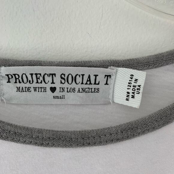 Project Social T Gray Nevada Raglan Sleeve small - Picture 4 of 8